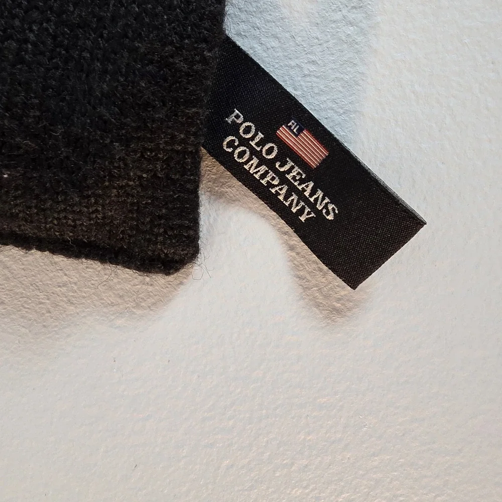 Ralph Lauren Polo Jeans Co. Knit Winter‎ Scarf Black And White